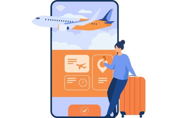 Download Online App for Tourism. Traveler with Mo - Tourism Collection