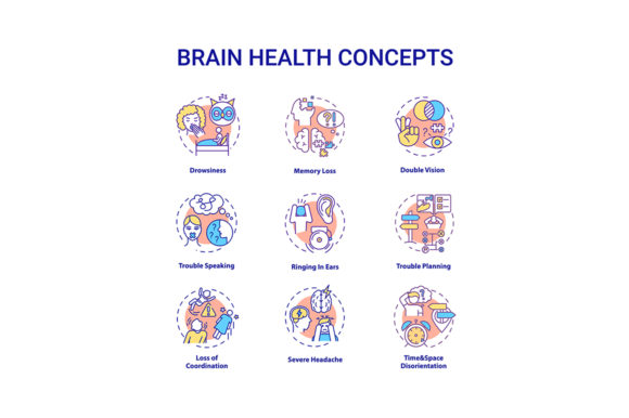 Download Brain Health Concept Icons Set - Set Collection