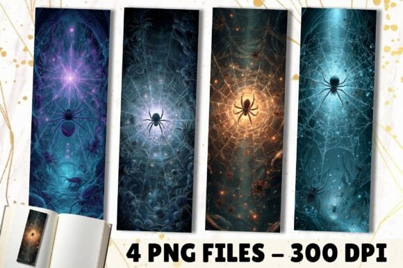 Download Magic Spider Web Halloween Bookmark - Book Collection
