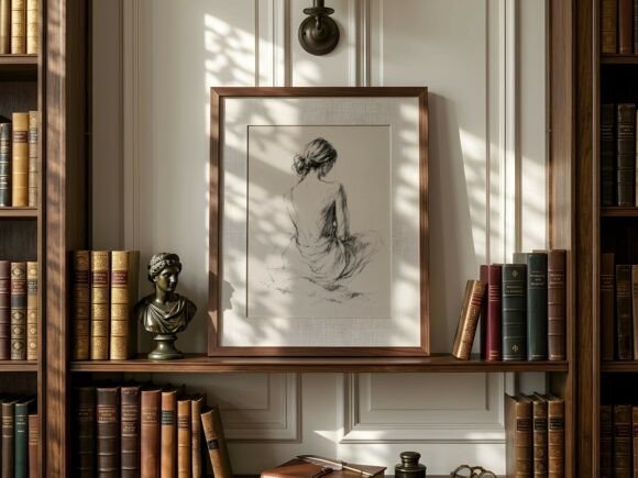 Download Parisian Library Bookcase Frame Mockup - Book Collection