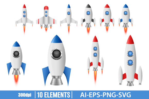 Download Rocket Spaceship Clipart Set - Set Collection