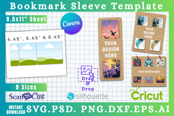 Download Bookmark Sleeve Display Cards Template - Book Collection