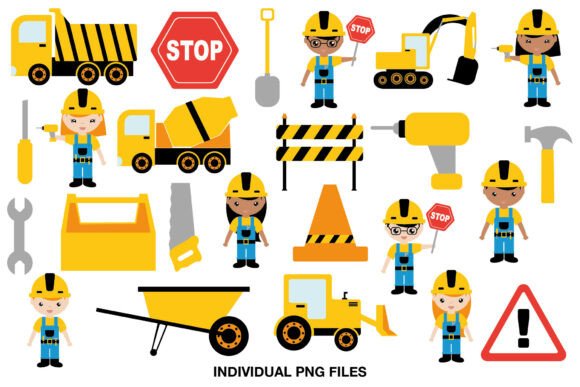 Download Construction Worker Clipart Set - Set Collection