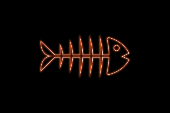 Download Halloween Icon Neon Fishbone - Premium Resources
