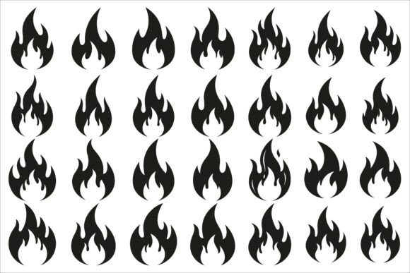 Download Bold Black Fire Flame Icon Vector Art - Icon vector Collection