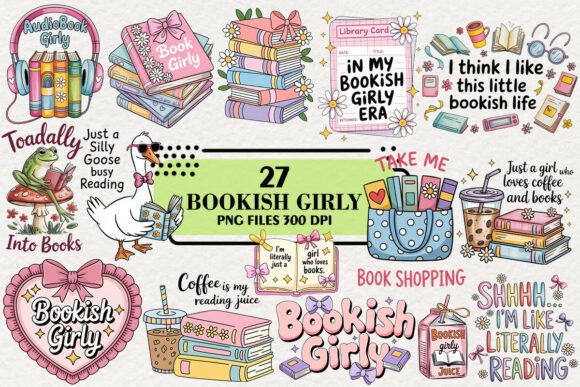 Download Kawaii Bookish Girly Quotes Clipart - Book Collection
