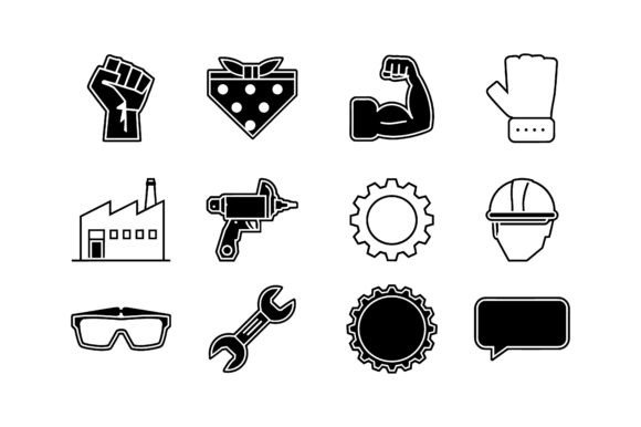 Download Industrial Worker &amp; Labor Icon Set EPS - Set Collection