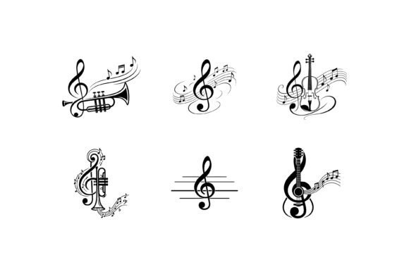 Download Musical Instruments Treble Clef Icon Set - Set Collection