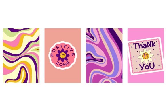 Download Rave Trippy Poster Set with Patches - Set Collection