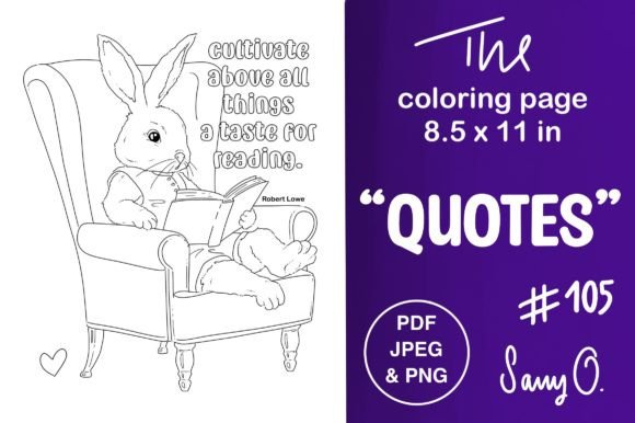 Download Public Domain Quotes Rabbit Reading Book - Book Collection