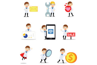 Download Set of Character Drugstore Employe Men - Set Collection