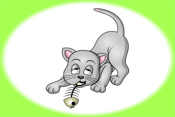Download A Cute Cat is Biting a Fishbone - Premium Resources
