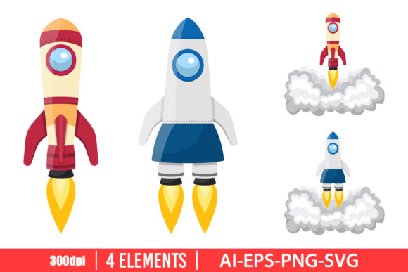 Download Rocket Spaceship Clipart Set - Set Collection